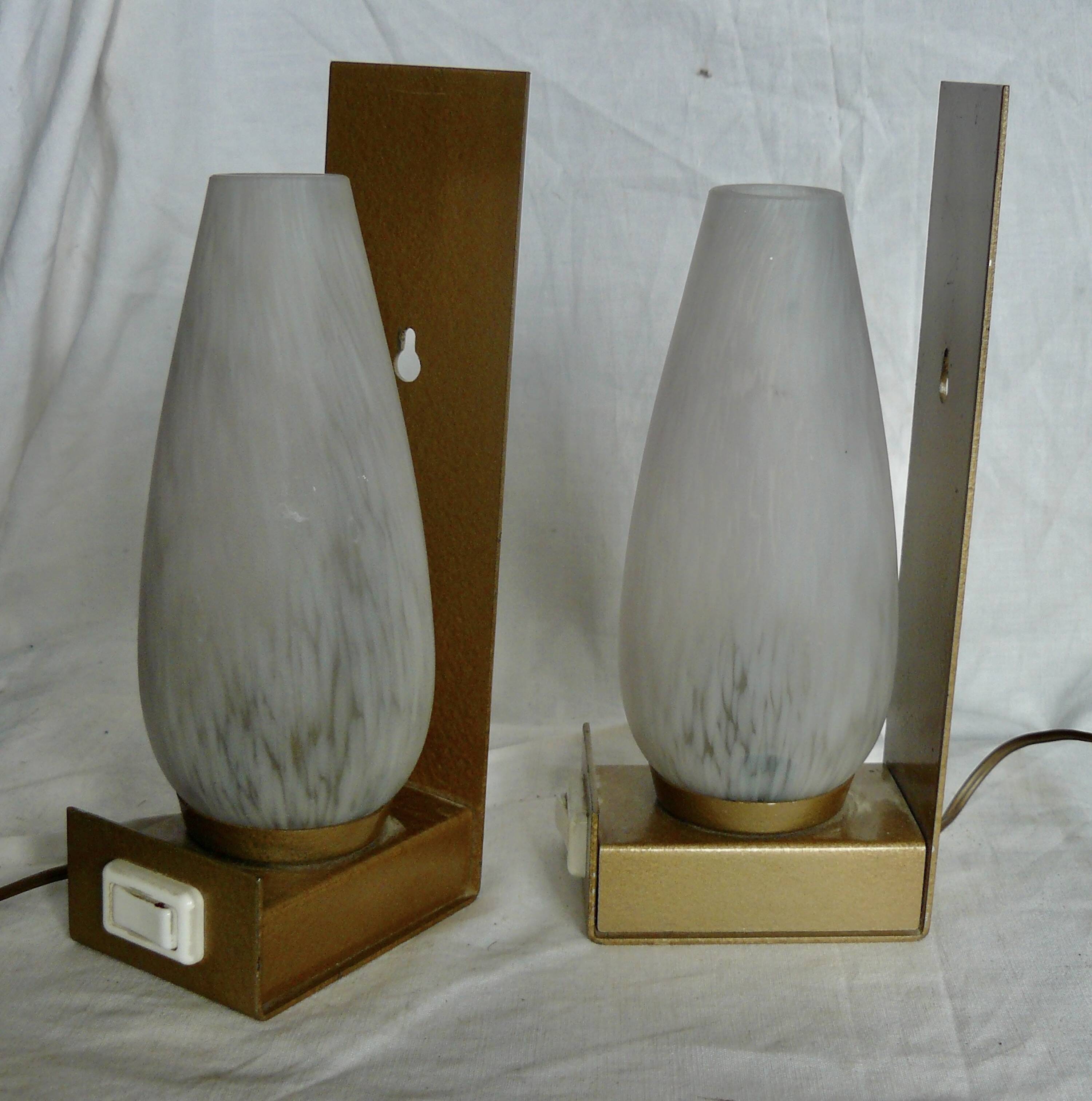 Pair of designer bedside lamps from 1950-60