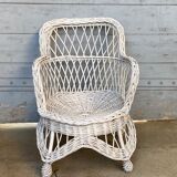 White rattan armchair