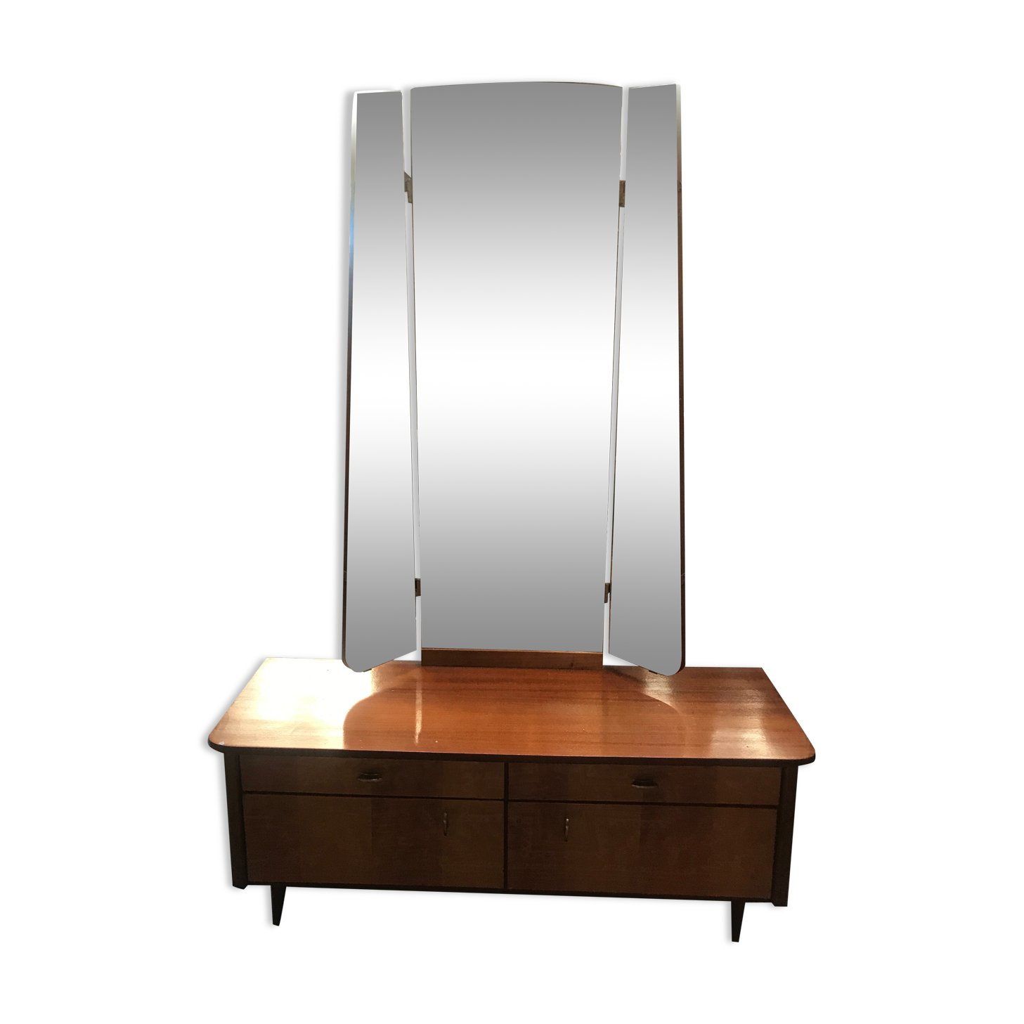 Vintage dressing table 1960 triptych