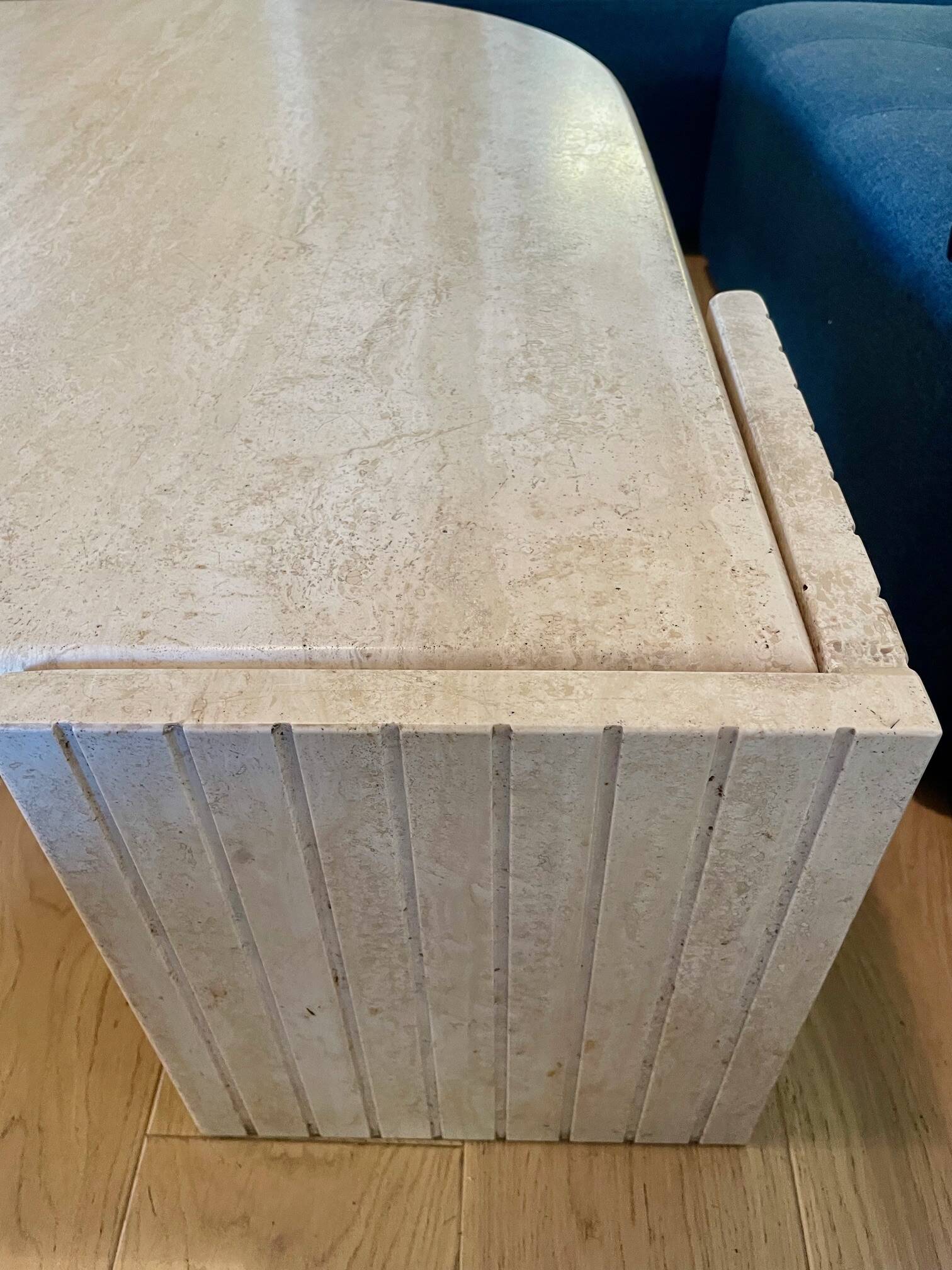 Roche Bobois “eye” travertine table