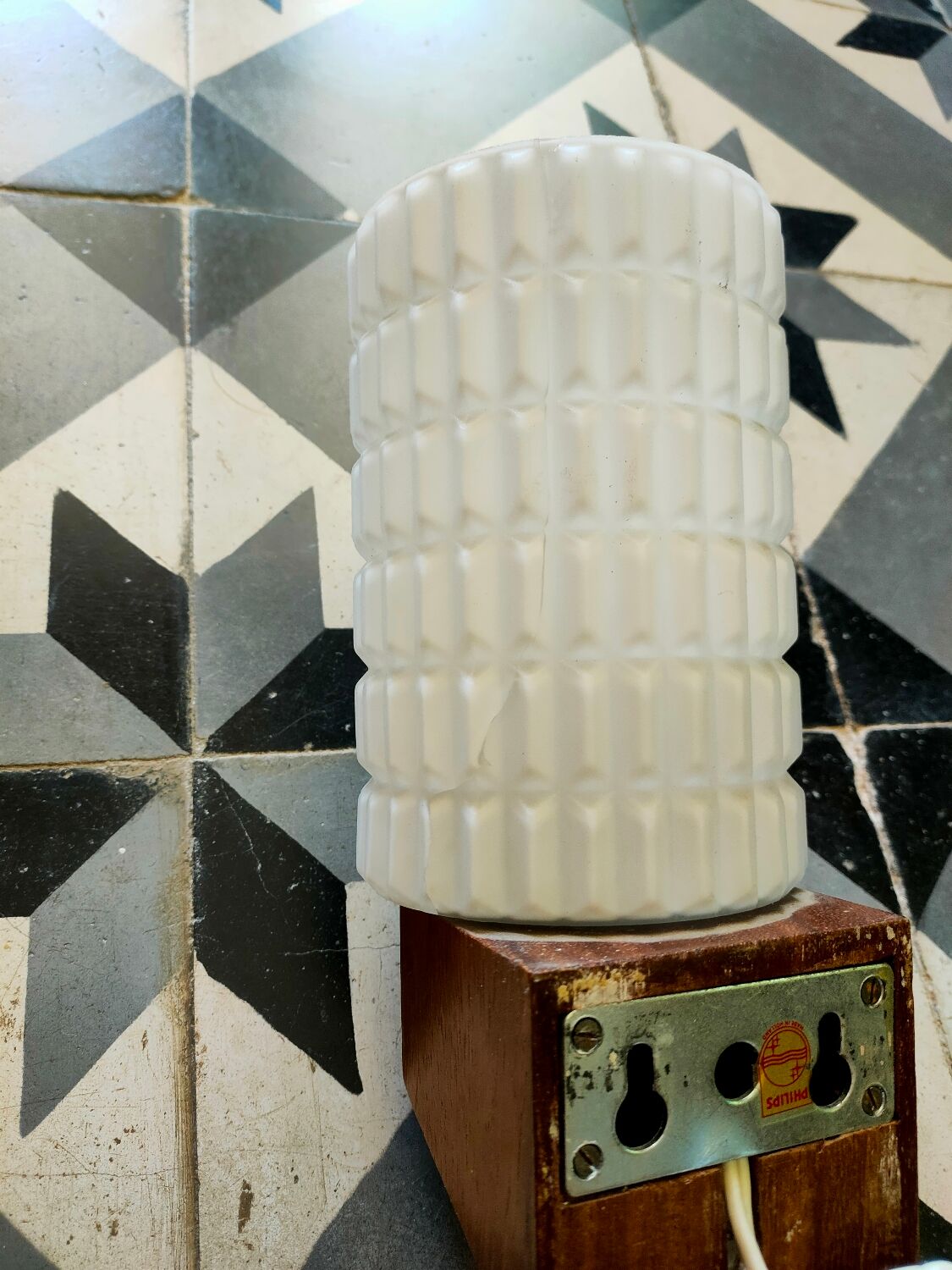 Paire appliques scandinave opaline teck