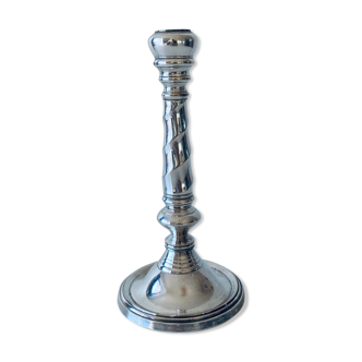 Twisted silver candle holder