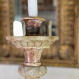 Pair of marble and alabaster candlesticks circa 1880