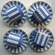 Set of 4 coffee cups and 4 saucers signed Sarreguemines, model FOX TROTT