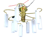 Ceiling lamp brass and Opaline glass, from "Hillebrand", 1960