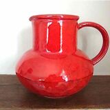 Red ceramic pitcher