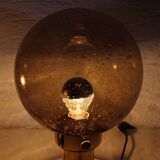 Pair of golden smoked glass lamps