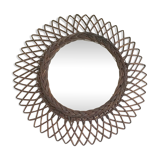 Sun mirror in rattan 44x44cm