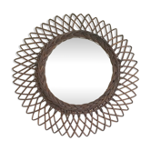 Miroir soleil en rotin 44x44cm
