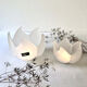 Pair of "Lotus" frosted glass candle holders – Leonardo