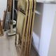 Set of 4 opera theater folding chairs from the 70s two-tone velvet brass