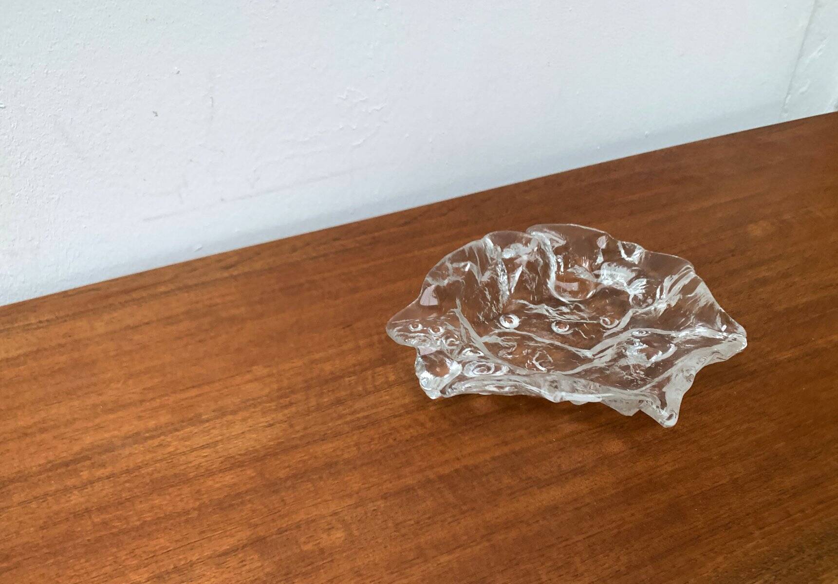 Frosted glass bowl with snail patterns, 1960s.