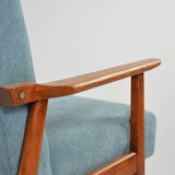 Renovated vintage armchairs sky blue