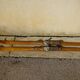 Pair of old wooden skis and metal bindings altiere