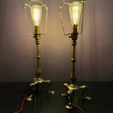 Paire de lampes Pullman en laiton Faraday & Son vers 1910