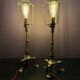 Circa 1910 Pair Of Faraday & Son Brass Pullman Lamps