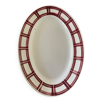 Plat ovale terre de fer Badonviller