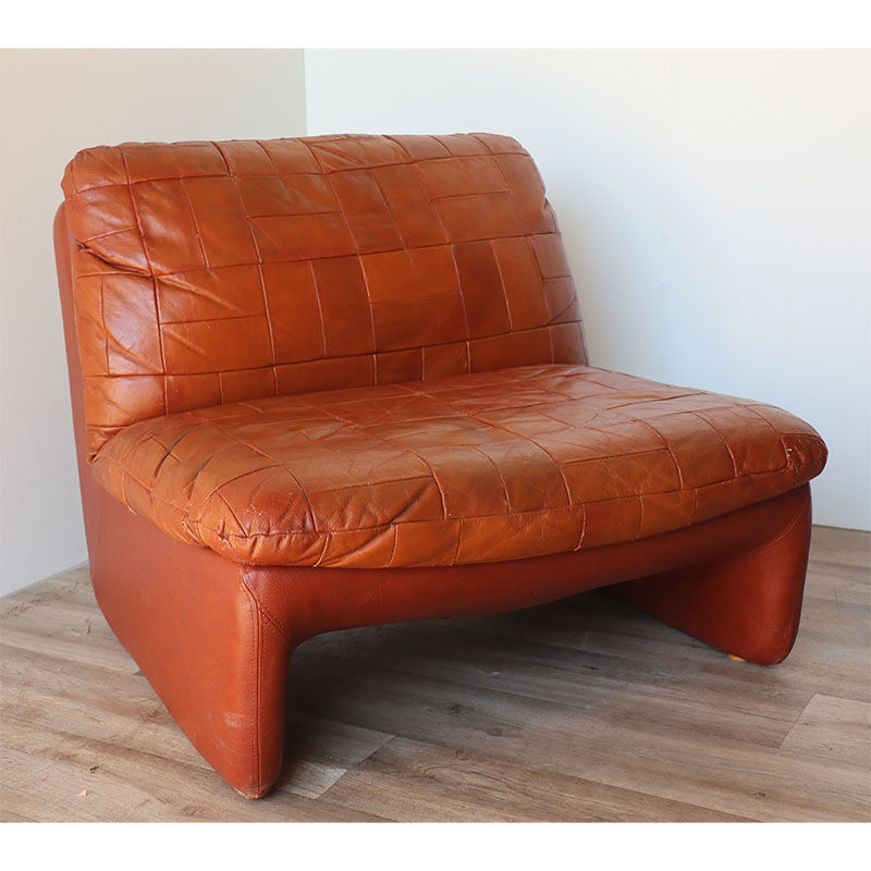 Pair of vintage 1970 patchwork leather heaters