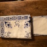 Vintage embroidered tea tablecloth