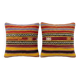 Set of 2 vintage kilim cushion covers 51x51 cm