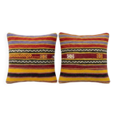 Lot de 2 housses de coussin kilim vintage 51x51 cm