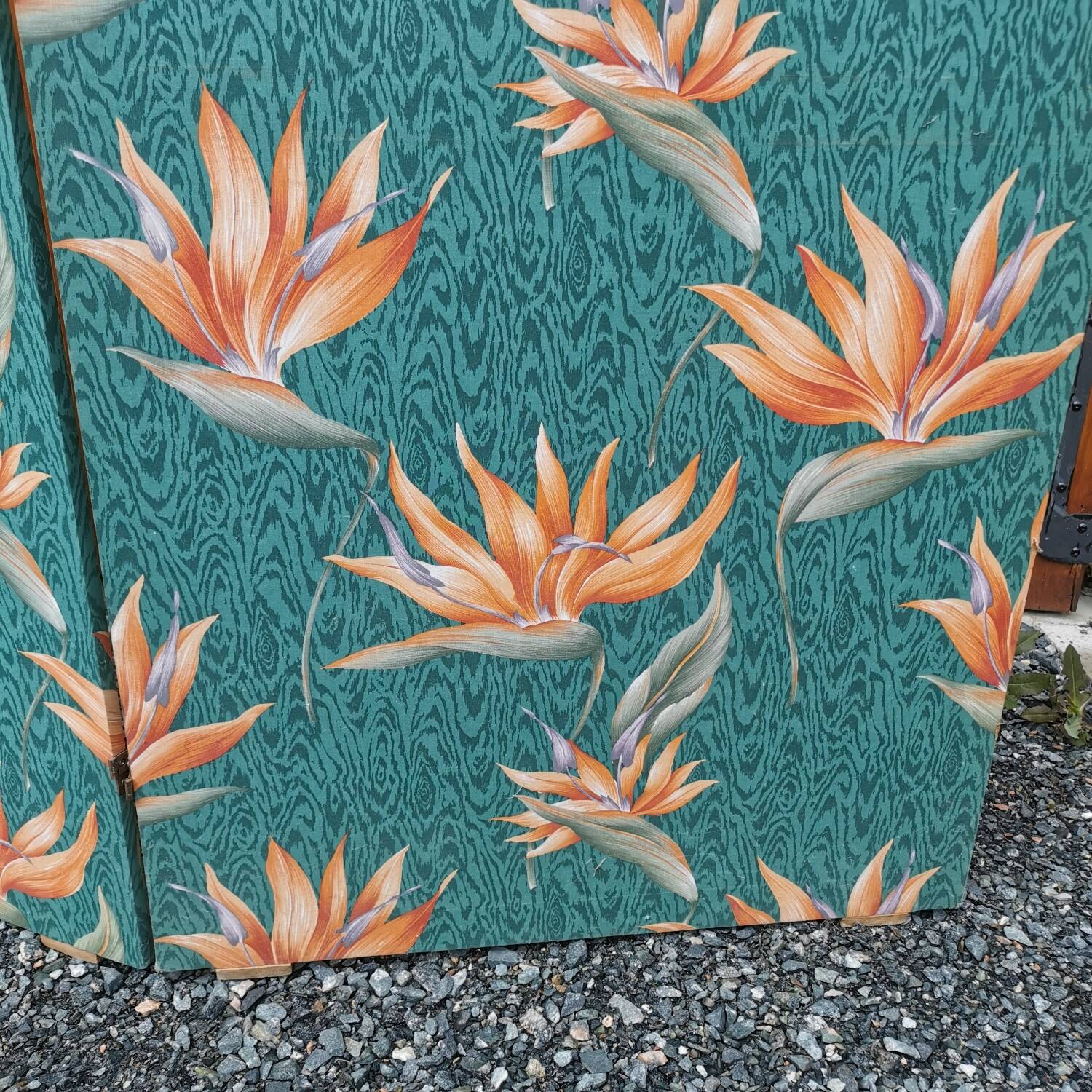 Large vintage fabric screen