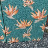 Large vintage fabric screen