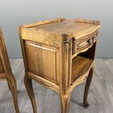 Pair of Louis XV style bedside tables in wood, 20th century