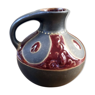 Vase graphique rouge et gris