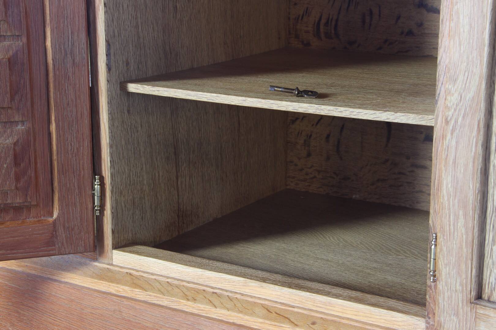 Vintage 1960/70s Danish Brutalist Light Oak Low Sideboard / Crezenda
