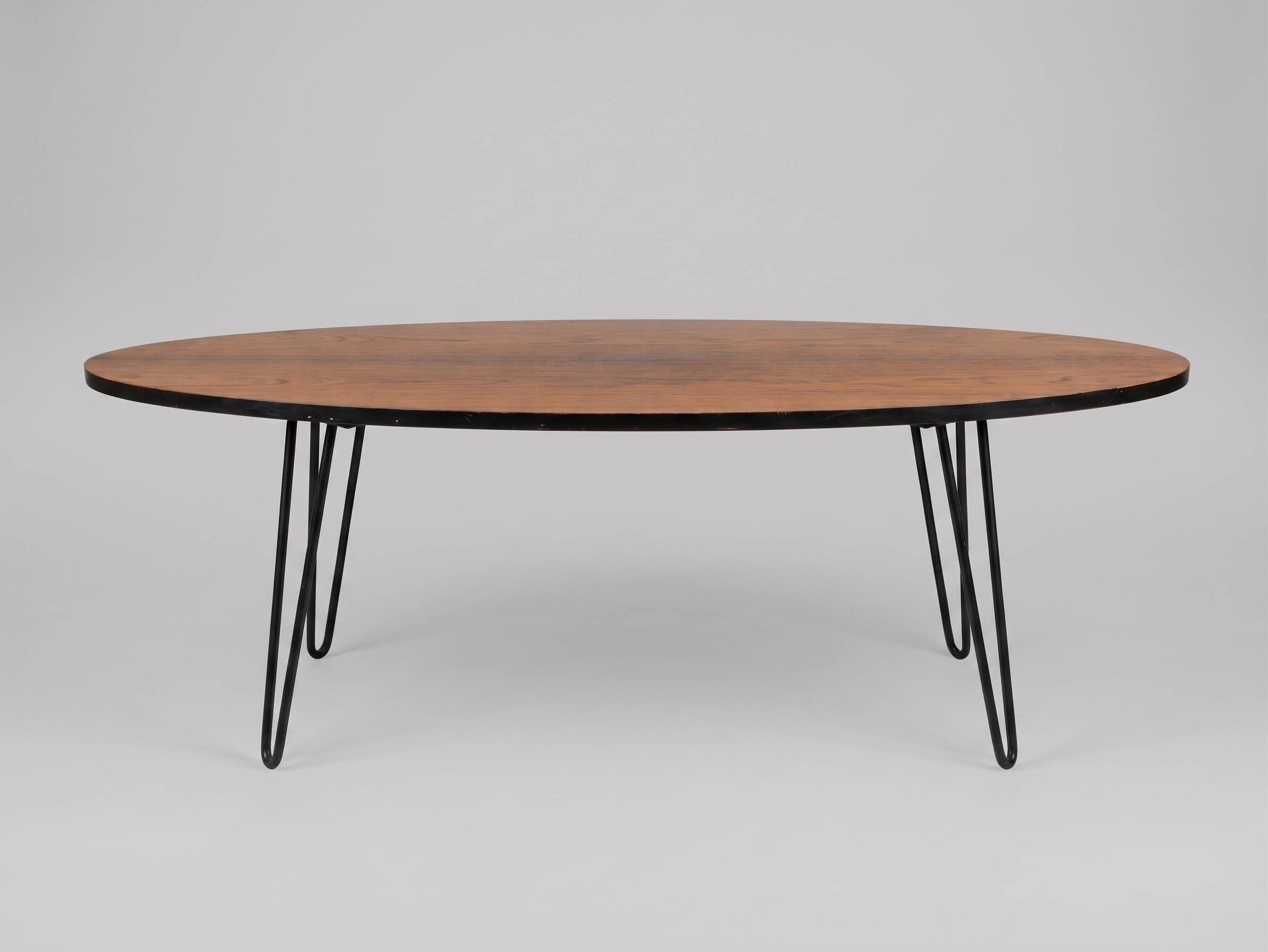 Vintage oval wooden coffee table