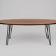 Vintage oval wooden coffee table