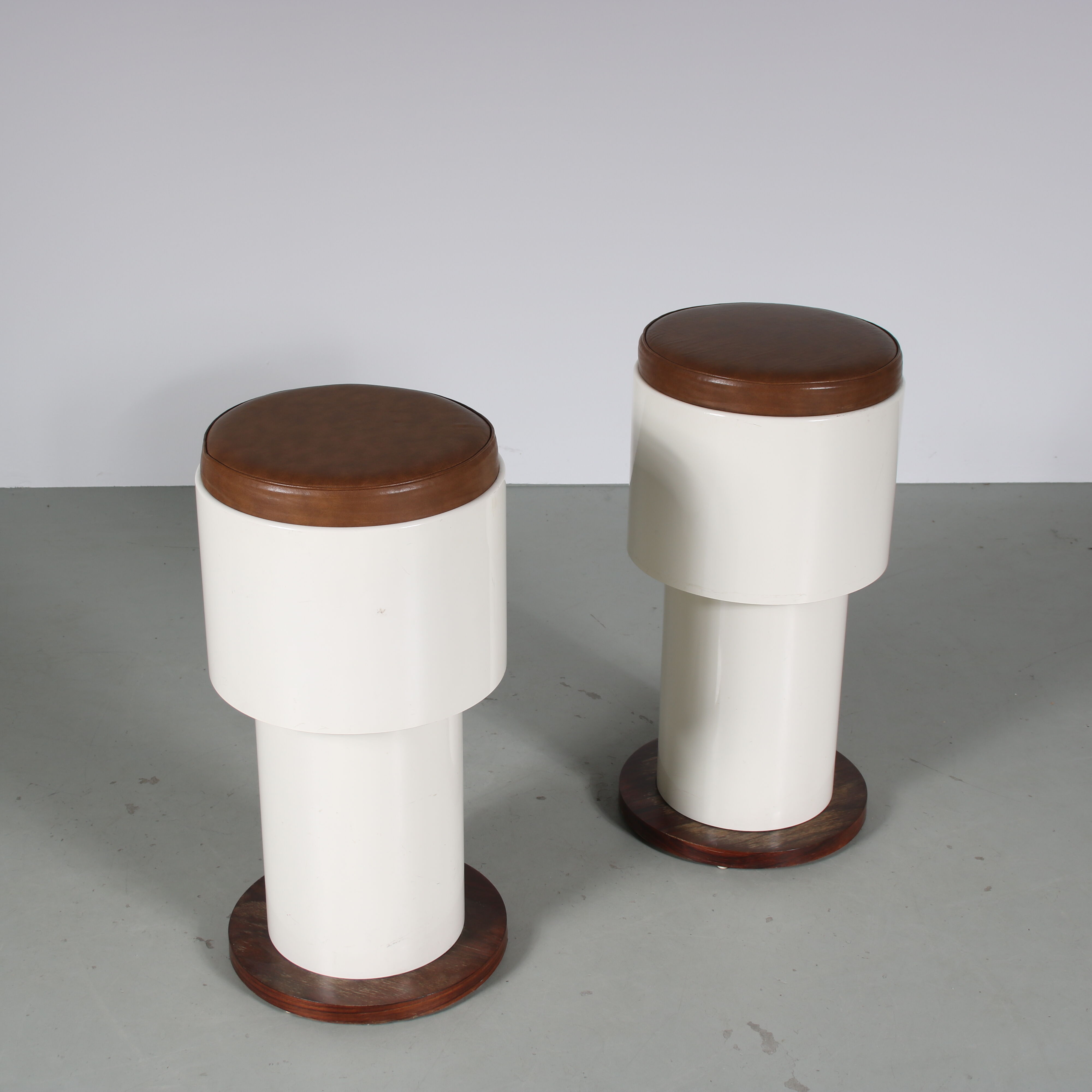 1960s pair of space age stools from italy