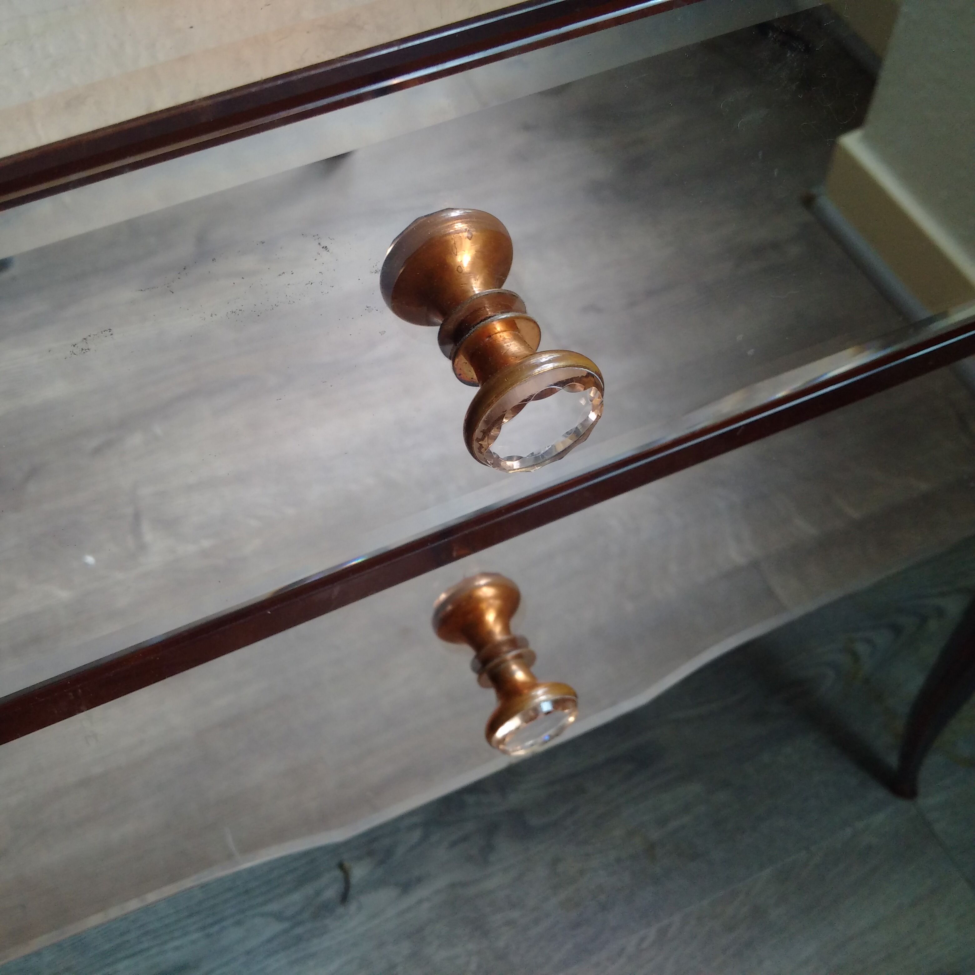 Vintage mirror pink dresser years 50