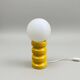 Vintage yellow glazed ceramic lamp with opaline globe – 1970s