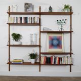 1960 vintage Scandinavian teak shelf wall system