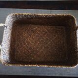 Basket / storage basket in woven rattan - Mid 20th century