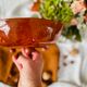 Vintage glazed terracotta strainer