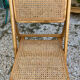 Lot de 3 chaises pliantes en bois et cannage