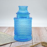 Vintage blue jar with relief