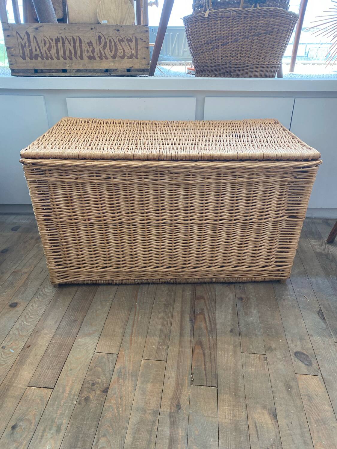 Old wicker trunk