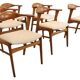 6 chaises Erik Kirkegaard pour Høng Stolefabrik modèle 49, milieu XXème