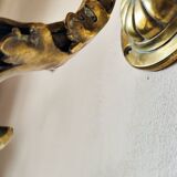 Bronze wall light with opaque glass tulip