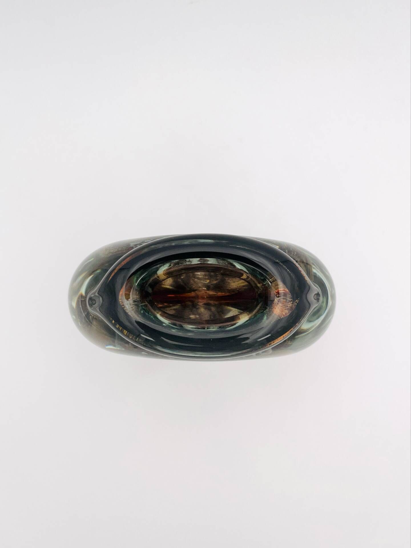 Sculptural Vase Robert Pierini Studio Glass 1994 Signed - Copper & Gold
