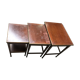 Brass-ringed mahogany gigognes tables