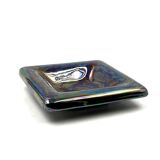 Mid-century modern iridescent ceramic ashtray/ vide poche, Paoli Italy 1970