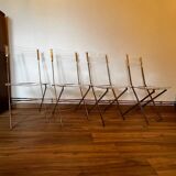Set of 4 plexiglass folding chairs by Yonel Lebovici and Bernard Berthet 1970