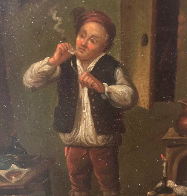 Oil on copper plate 19th century