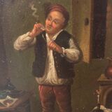 Oil on copper plate 19th century