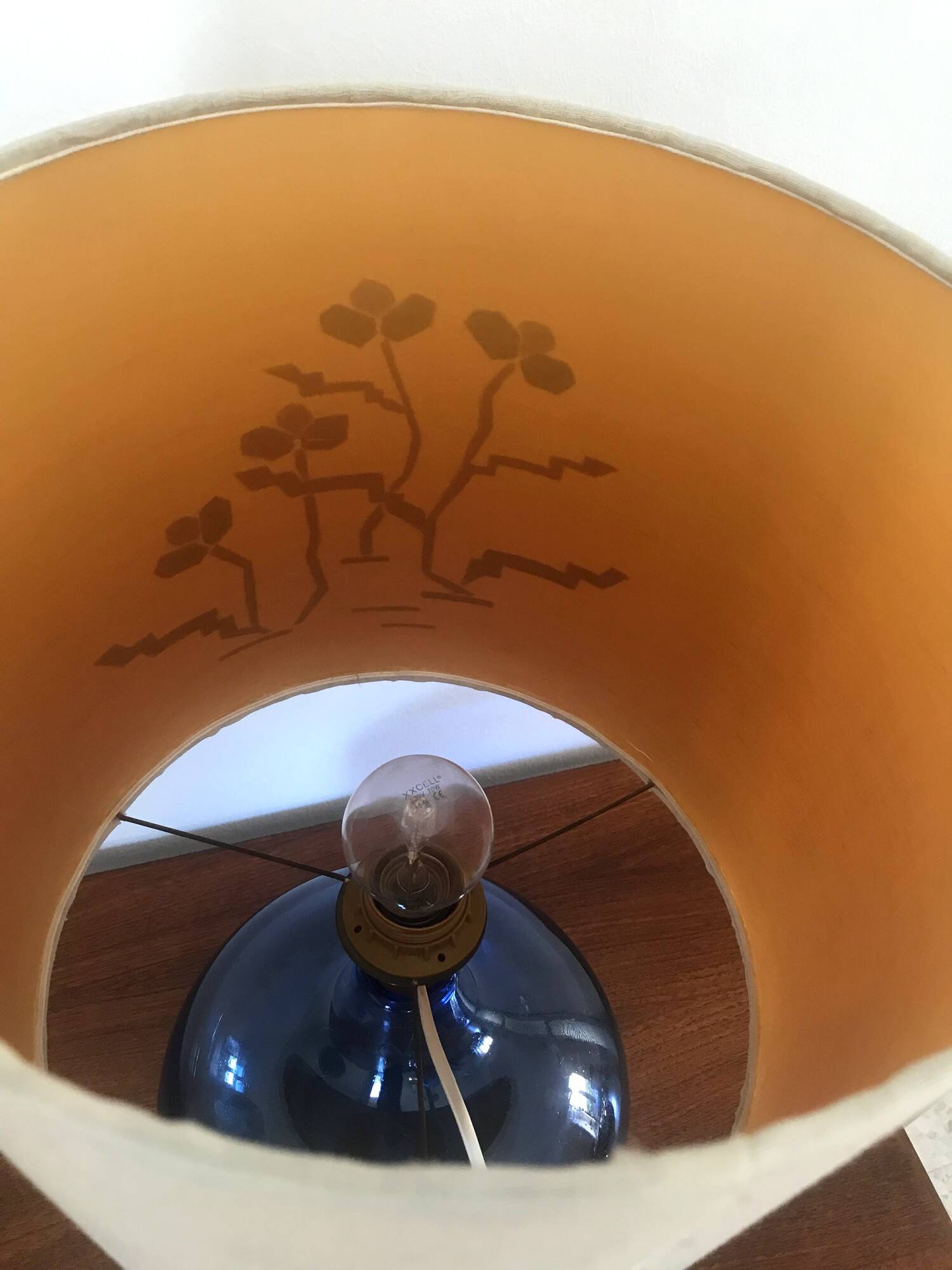 Vintage blown glass lamp from the 70s